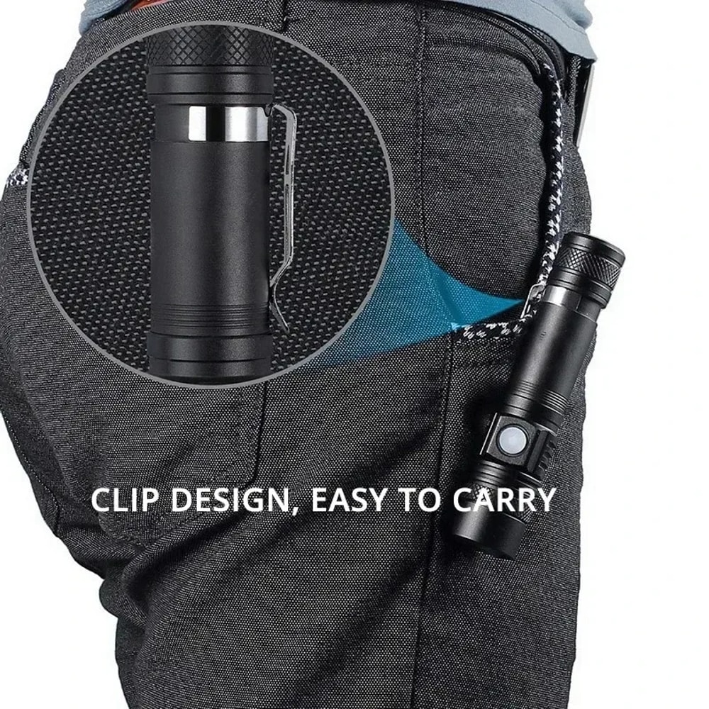 Type C Rechargeable Tactical Flashlight Waterproof LED Torch For Camping Hiking Cycling 4