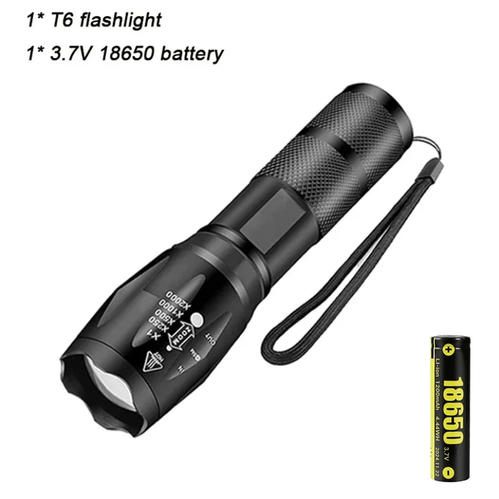 Type C Rechargeable Tactical Flashlight Waterproof LED Torch For Camping Hiking Cycling 6