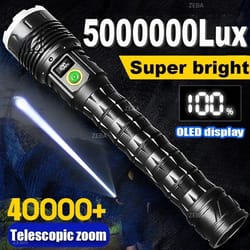 led flashlight tactical torch, long range rechargeable outdoor camping lantern