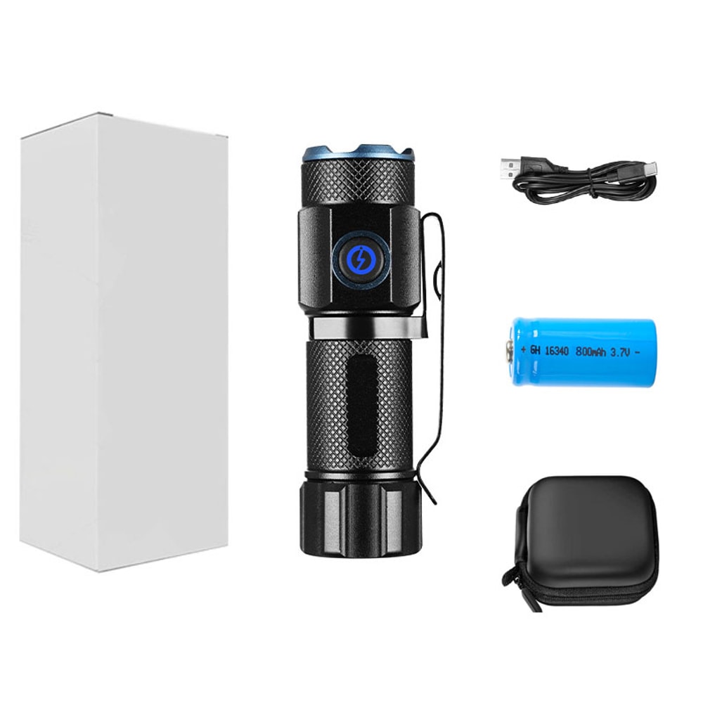 Ultra Bright Mini LED Flashlight with Tail Magnet USB C Rechargeable Camping, Hunting, and Emergency Lamp