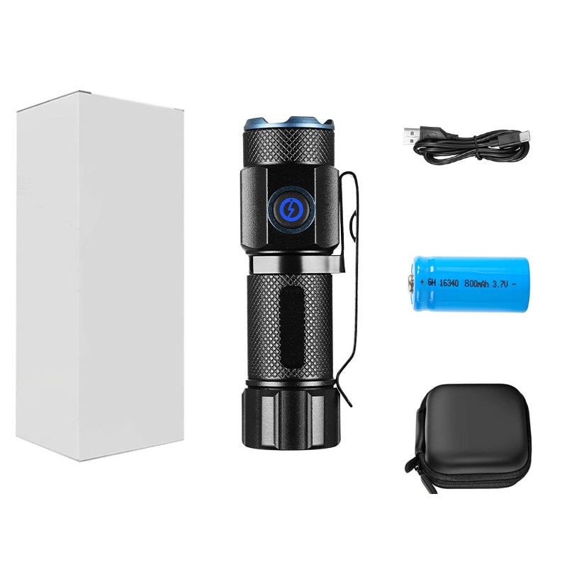 Ultra Bright Mini LED Flashlight with Tail Magnet USB C Rechargeable Camping, Hunting, and Emergency Lamp