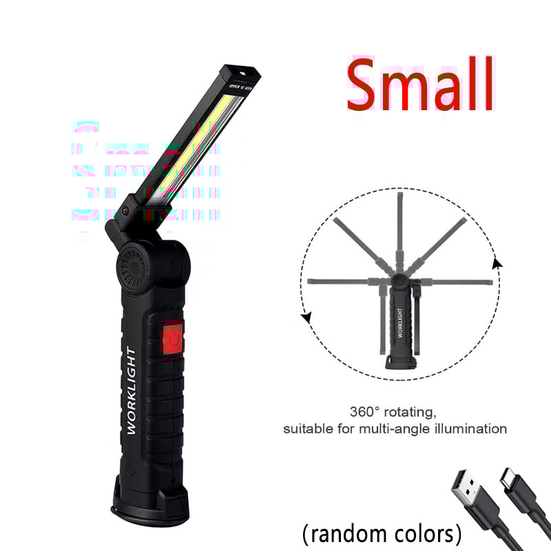 Rotatable Work Light With USB Rechargeable Battery Magnetic Hook Ideal For Auto Repairs Inspection