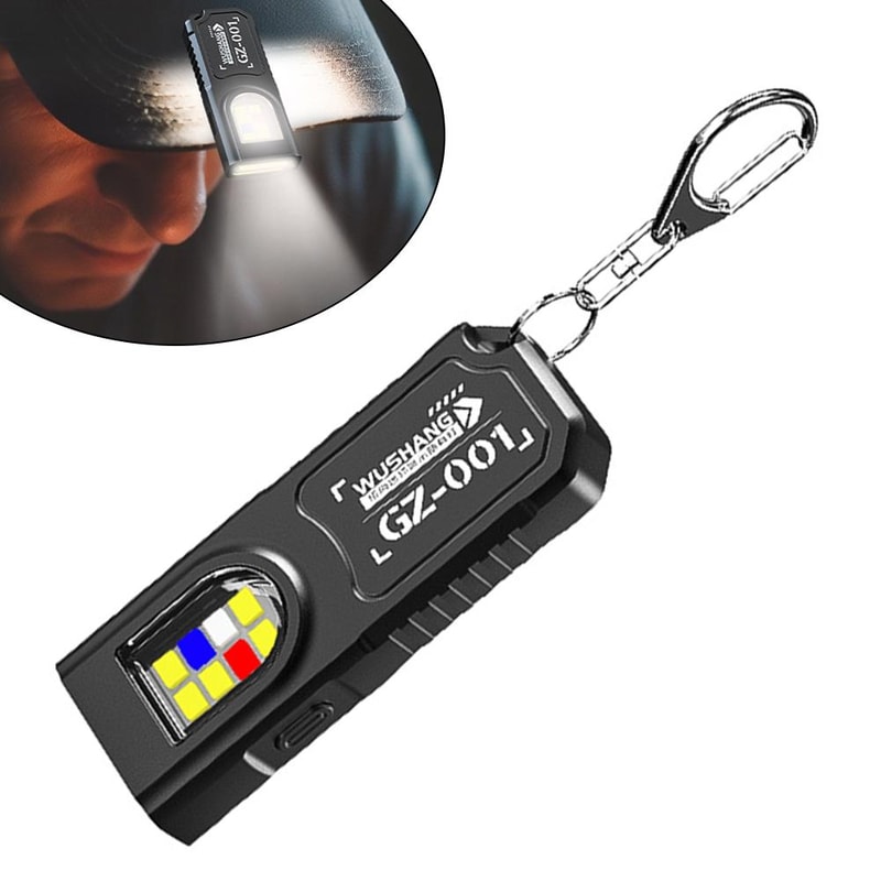 USB Rechargeable Keychain Flashlight Compact Mini Work Light For Camping Walking And Pocket Use Se 5
