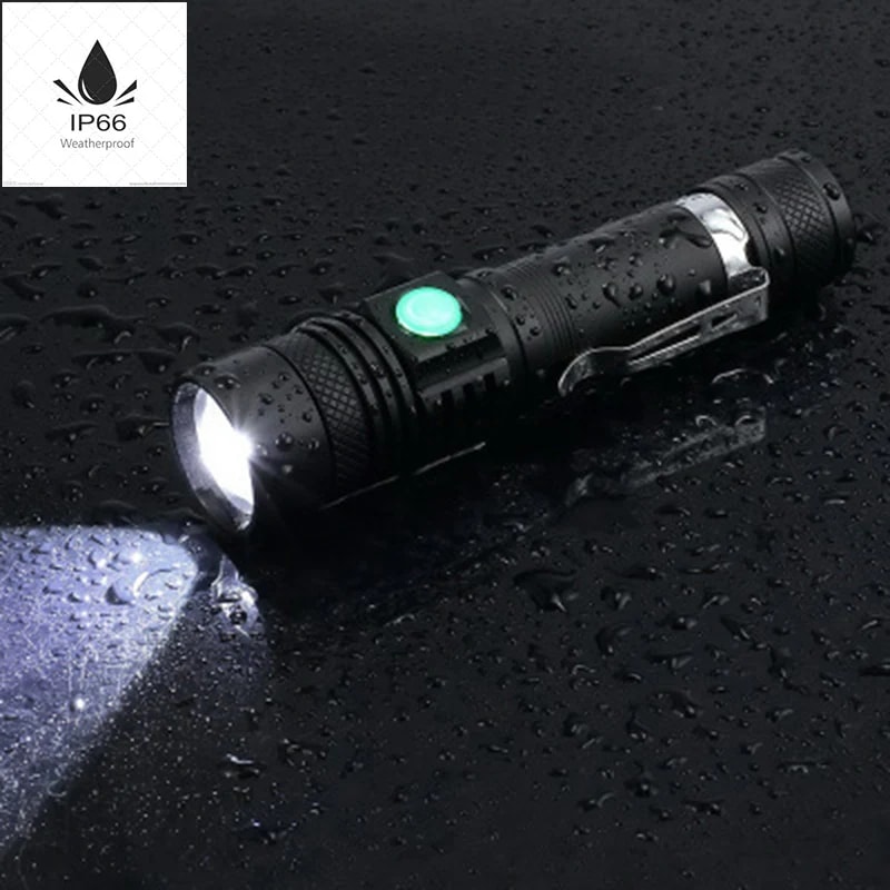 Ultra Bright Type C Rechargeable LED Tactical Flashlight With Zoom Clip Perfect For Outdoor Advent 5