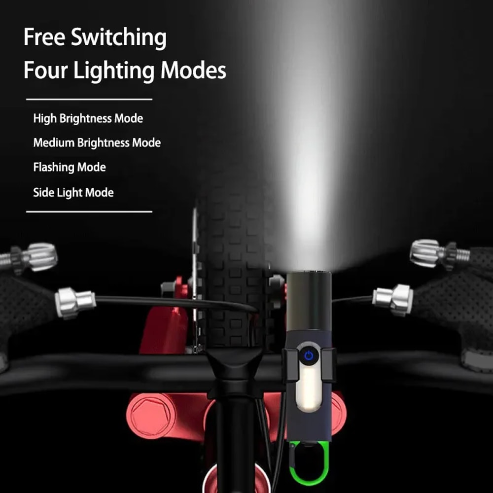 USB Rechargeable LED Flashlight Torch | Strong Light Zoomable Lantern with Hook for Camping