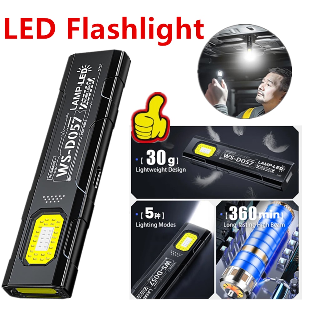 LED Keychain Flashlight USB C Rechargeable Portable Mini Torch with Magnet for Outdoor Work