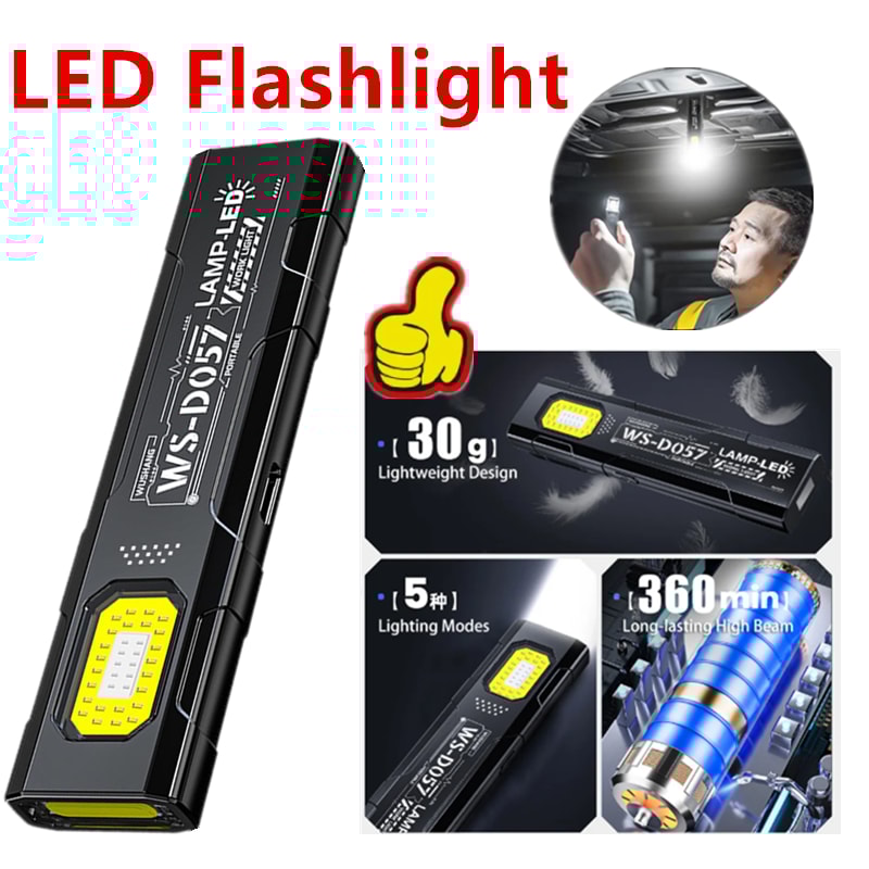 LED Keychain Flashlight USB C Rechargeable Portable Mini Torch with Magnet for Outdoor Work
