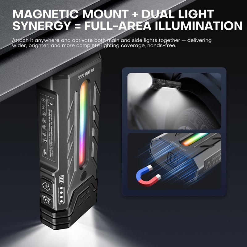 Multi Functional Portable LED Flashlight With Magnetic Torch Perfect For Hiking And Camping Adventu 4