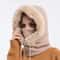 Winter Fur Hooded Mask Set For Women Knitted Cashmere Neck Warmer Windproof Balaclava Ski Hat 4