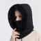Winter Fur Hooded Mask Set For Women Knitted Cashmere Neck Warmer Windproof Balaclava Ski Hat 7