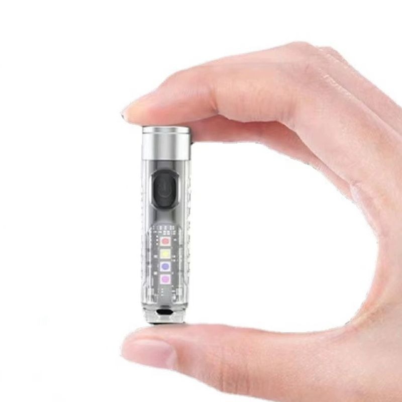 Rechargeable Outdoor LED Mini Keychain Light Super Bright, Magnetic Warning Flashlight, Portable and Durable