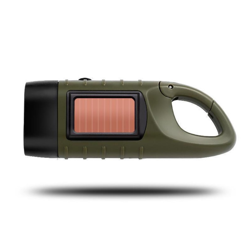 Solar Powered Hand Crank LED Flashlight Portable, Rechargeable & Energy Efficient Torch for Outdoor Adventures