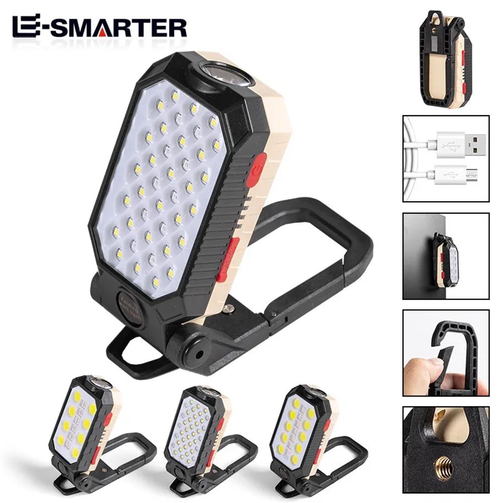 ESMARTER COB Portable Work Light USB Rechargeable Emergency Flashlight For Mobile Lighting Repair 0