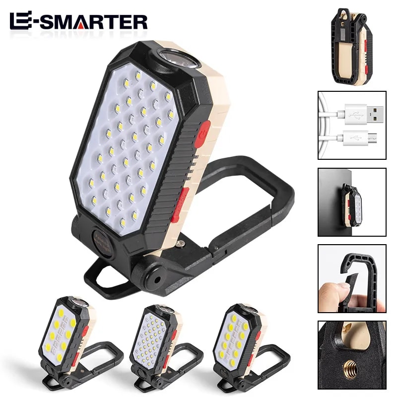 ESMARTER COB Portable Work Light USB Rechargeable Emergency Flashlight For Mobile Lighting Repair 0