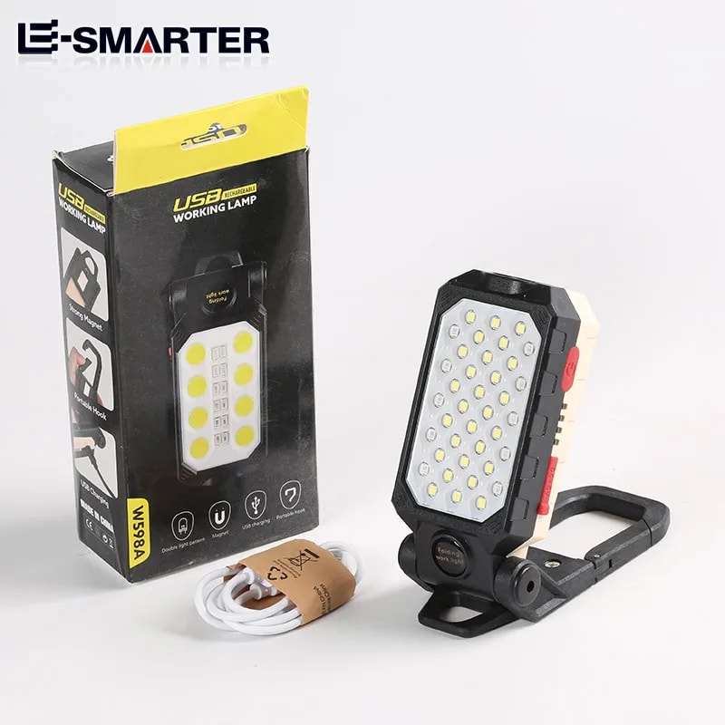 ESMARTER COB Portable Work Light USB Rechargeable Emergency Flashlight For Mobile Lighting Repair 4
