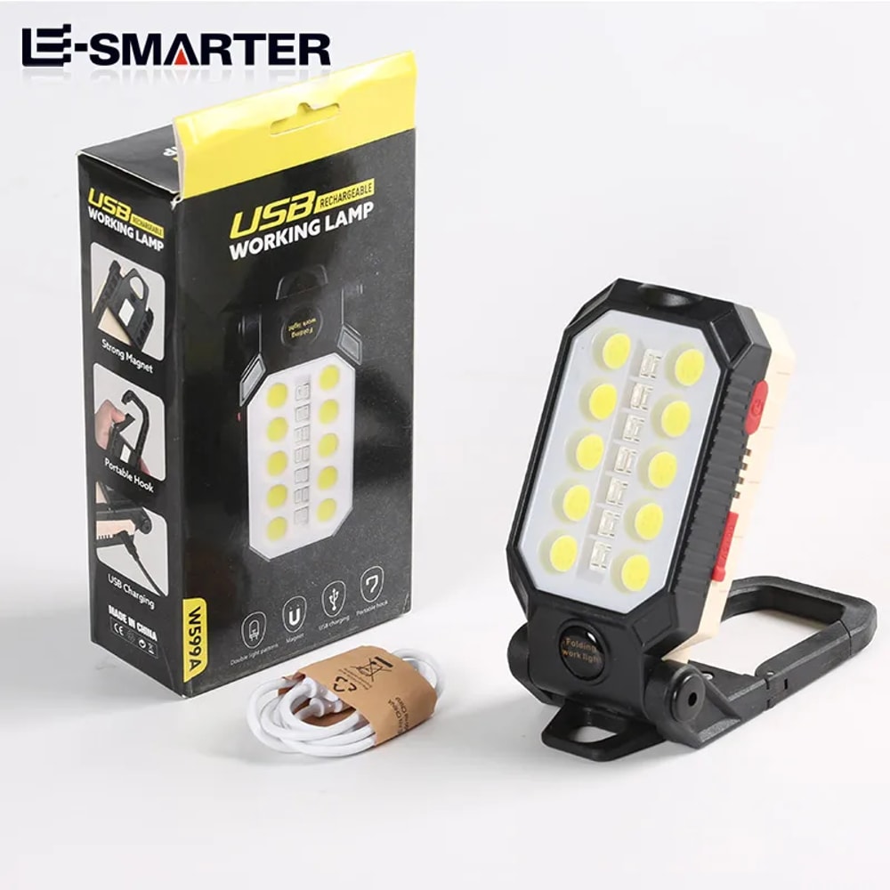 ESMARTER COB Portable Work Light USB Rechargeable Emergency Flashlight For Mobile Lighting Repair 5