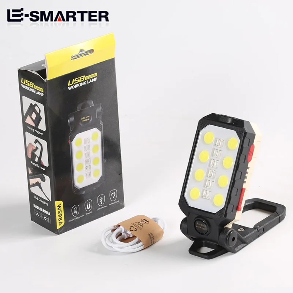ESMARTER COB Portable Work Light USB Rechargeable Emergency Flashlight For Mobile Lighting Repair 6
