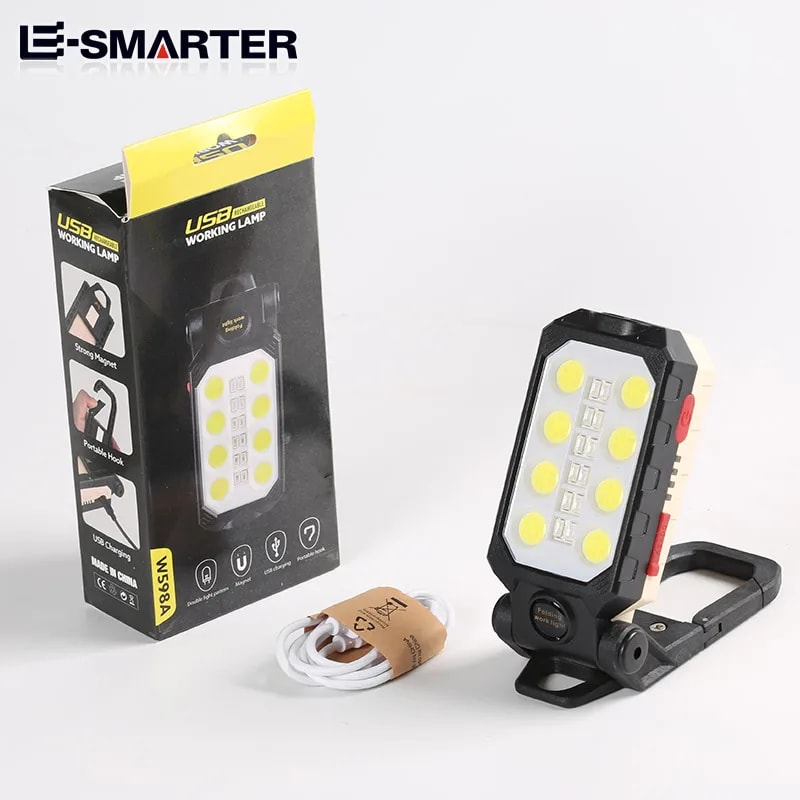 ESMARTER COB Portable Work Light USB Rechargeable Emergency Flashlight For Mobile Lighting Repair 6