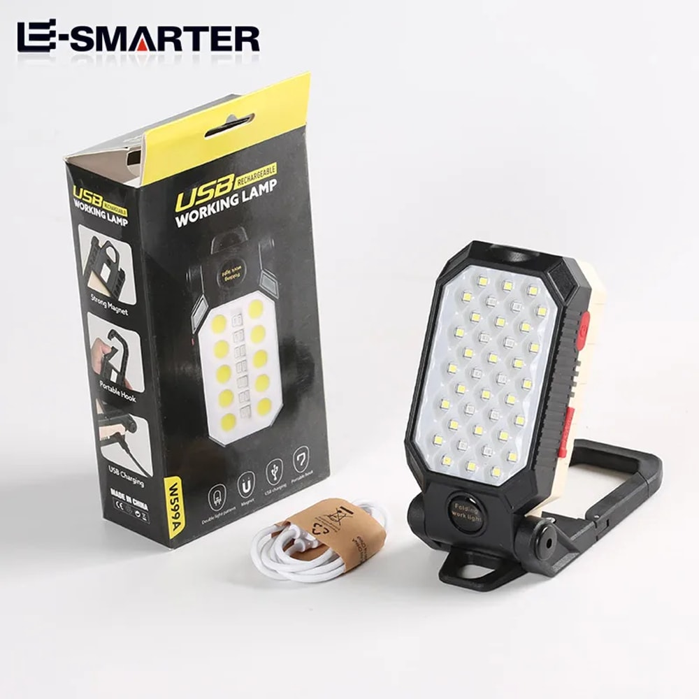 ESMARTER COB Portable Work Light USB Rechargeable Emergency Flashlight For Mobile Lighting Repair 7