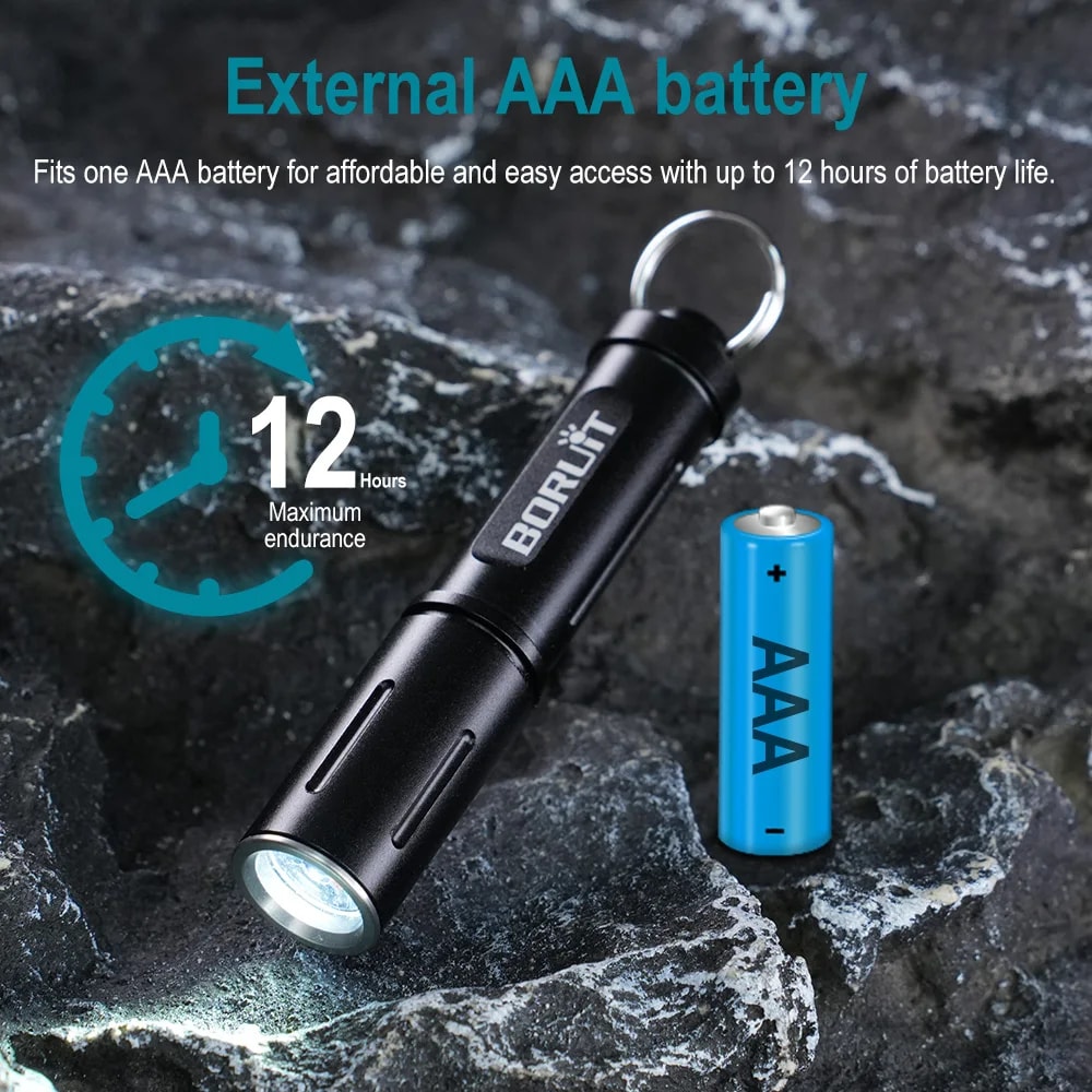 Mini Keychain EDC LED Flashlight Waterproof AAA BatteryPowered UltraBright Torch For Camping 4
