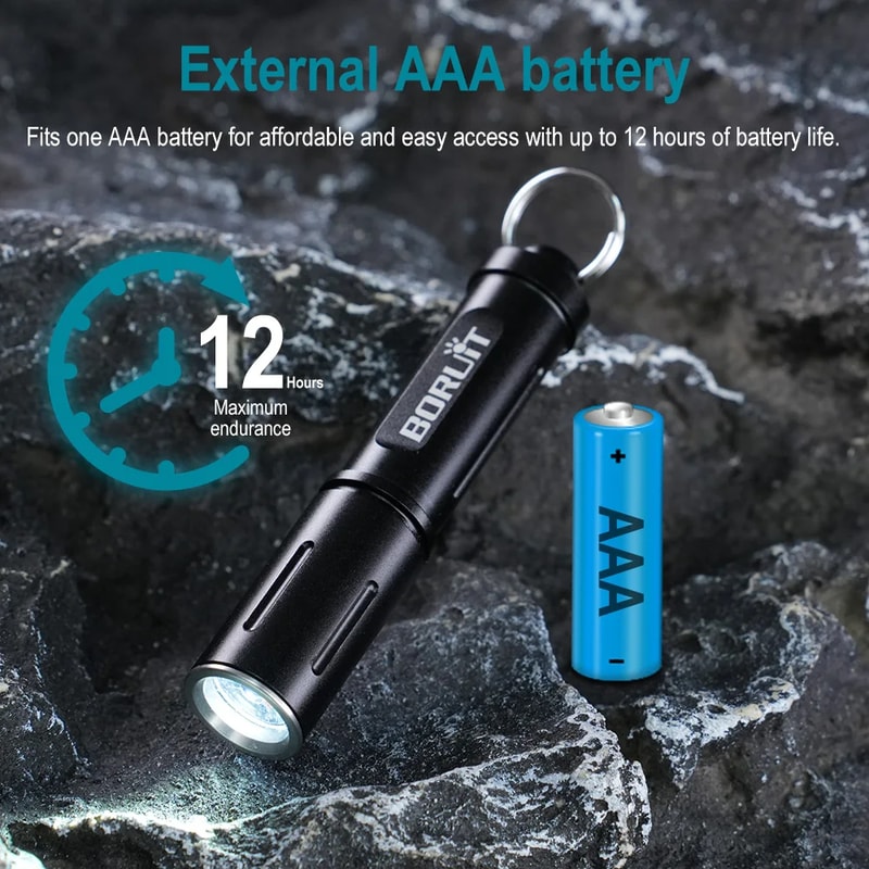 Mini Keychain EDC LED Flashlight Waterproof AAA BatteryPowered UltraBright Torch For Camping 4