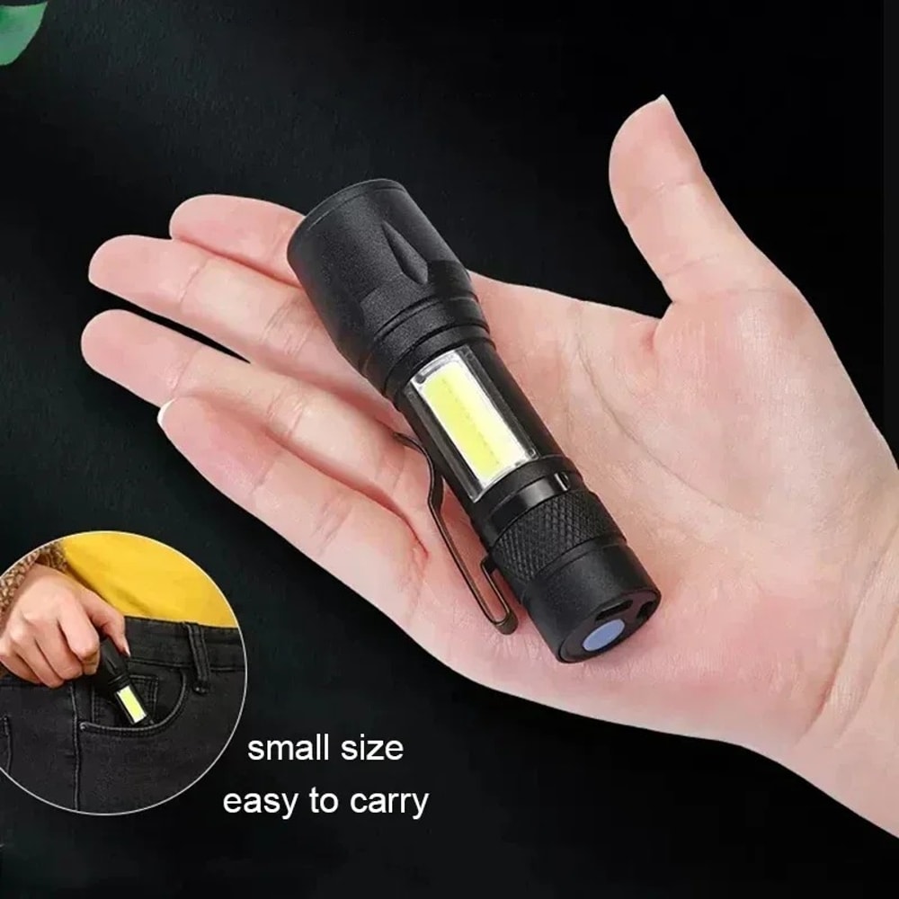 Mini Portable LED Flashlight USB Rechargeable Tactical Torch For Camping Hiking 1