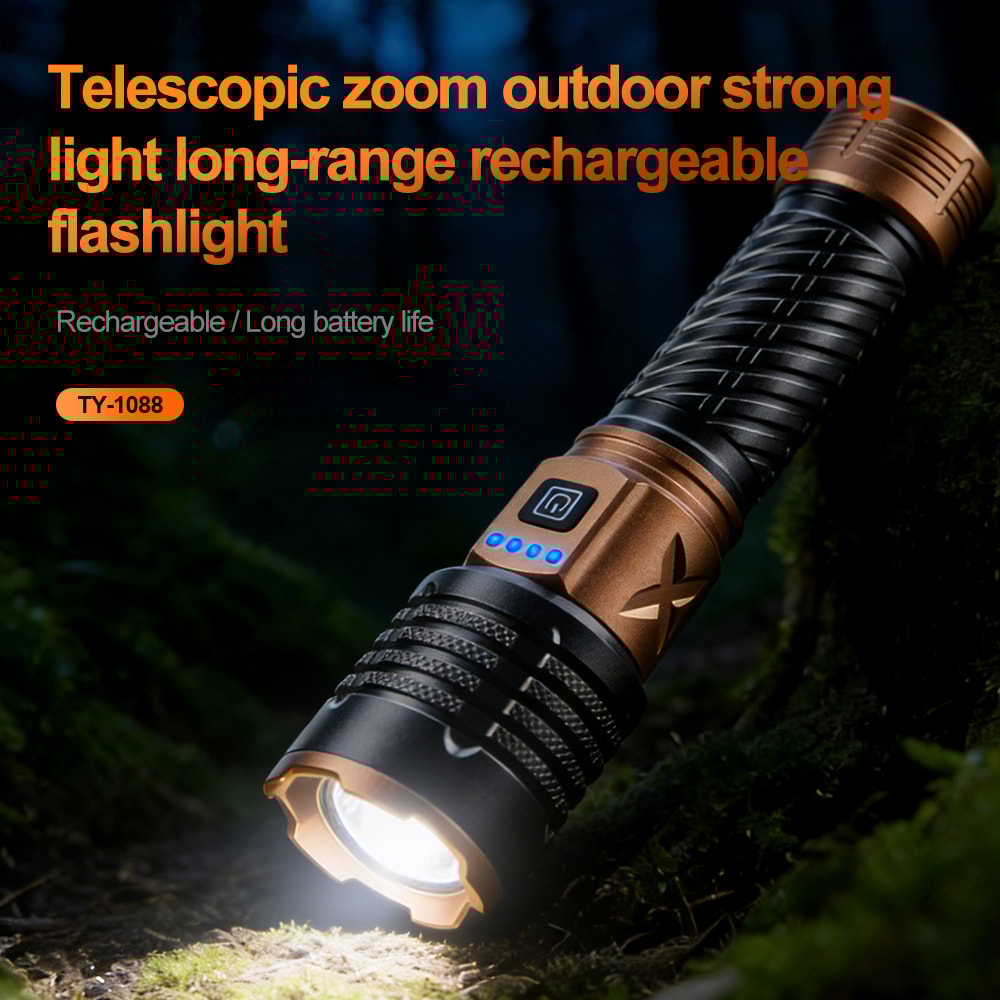 LED Tactical Flashlight USB Rechargeable High Power Handheld Light for Outdoor Adventures