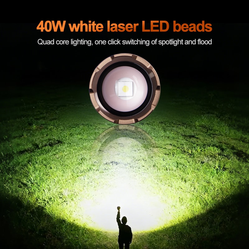 LED Tactical Flashlight USB Rechargeable High Power Handheld Light for Outdoor Adventures