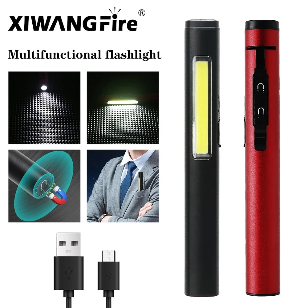Portable LED Work Light With COB Floodlight And XPE High Beam Aluminum Alloy Clip With Builtin Bat 0
