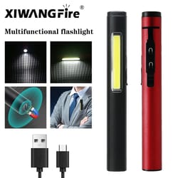 portable led work light with cob floodlight and xpe high beam | aluminum alloy clip with built-in battery & magnetic