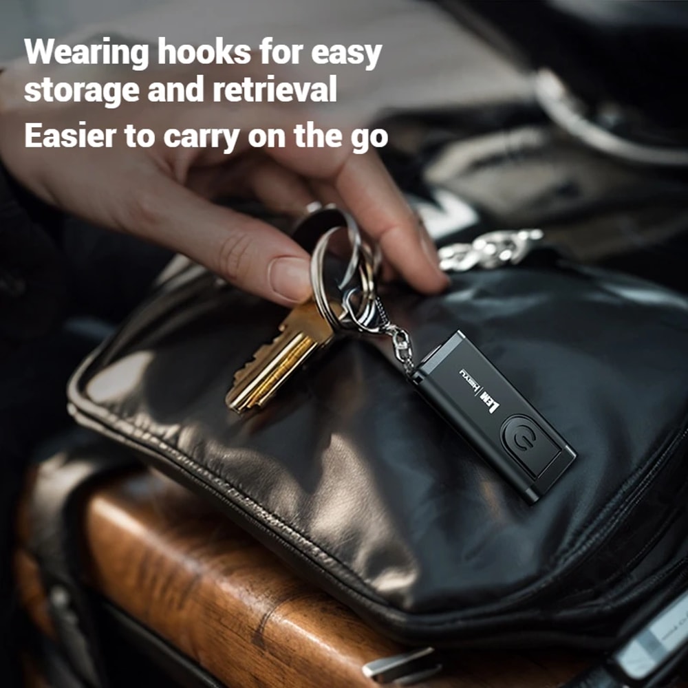 LEM LED Flashlight Portable Rechargeable Lightweight Modes Keychain Clamp 4