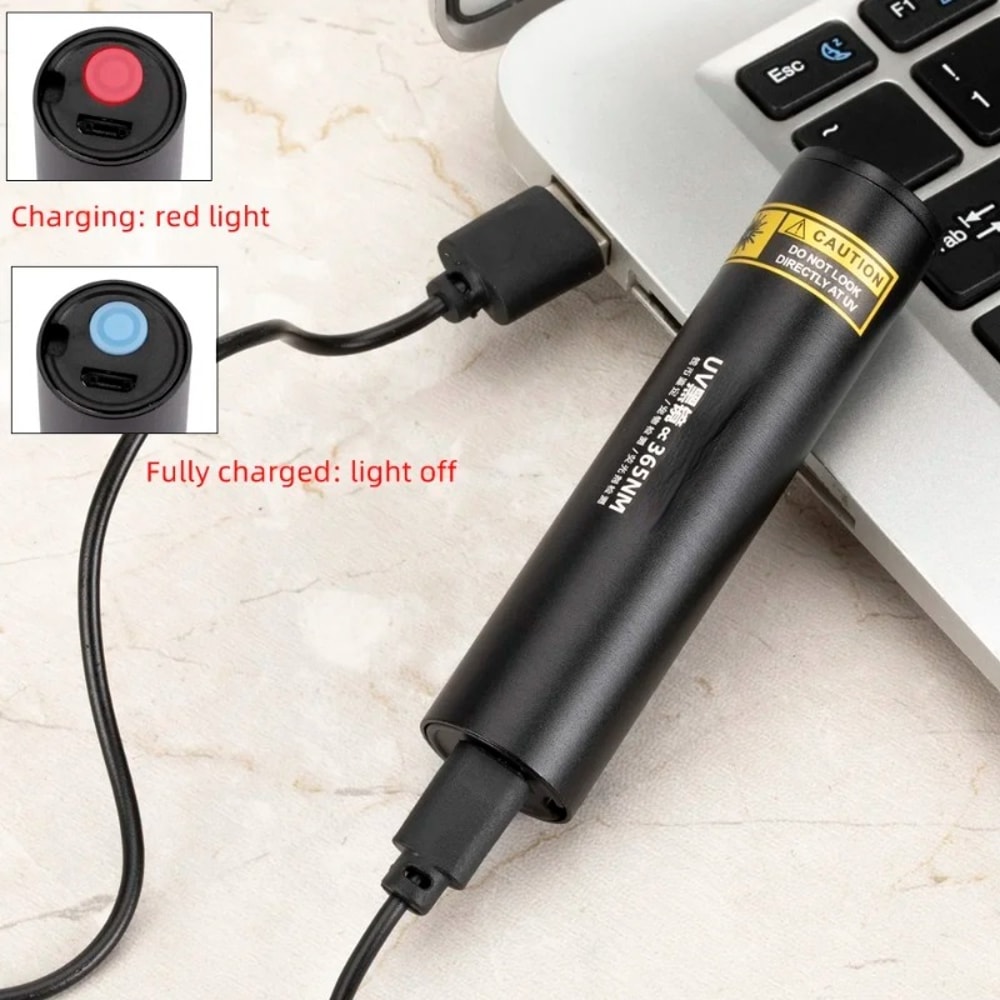 UV Flashlight USB Rechargeable Ultraviolet Torch for Pet Urine Detection, Scorpion Hunting, and More