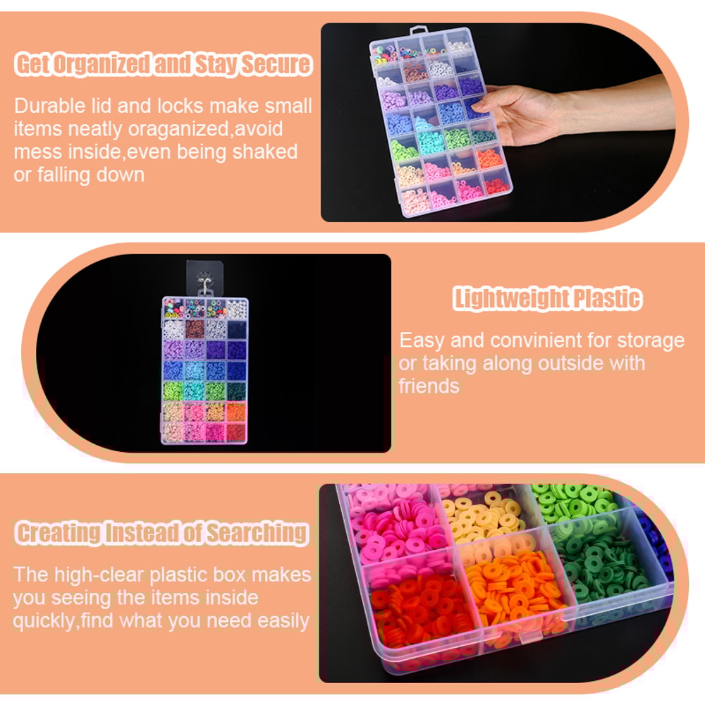 Transparent Jewelry Organizer Box Clear Plastic Storage Case For Earring And Bead Display 3