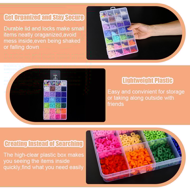 Transparent Jewelry Organizer Box Clear Plastic Storage Case For Earring And Bead Display 3