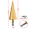 HSS Titanium Coated Step Drill Bit Set For Metal Wood Drilling 6