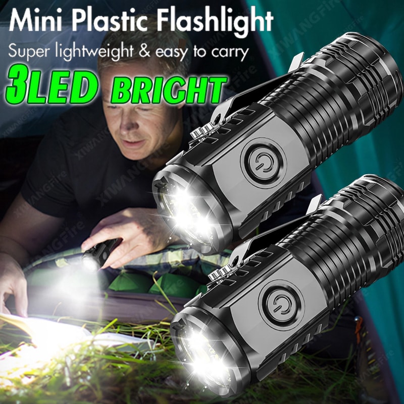 LED Super Bright Handheld Flashlight HighQuality Rechargeable USB Torch Waterproof With CAP CLIP Fo 0