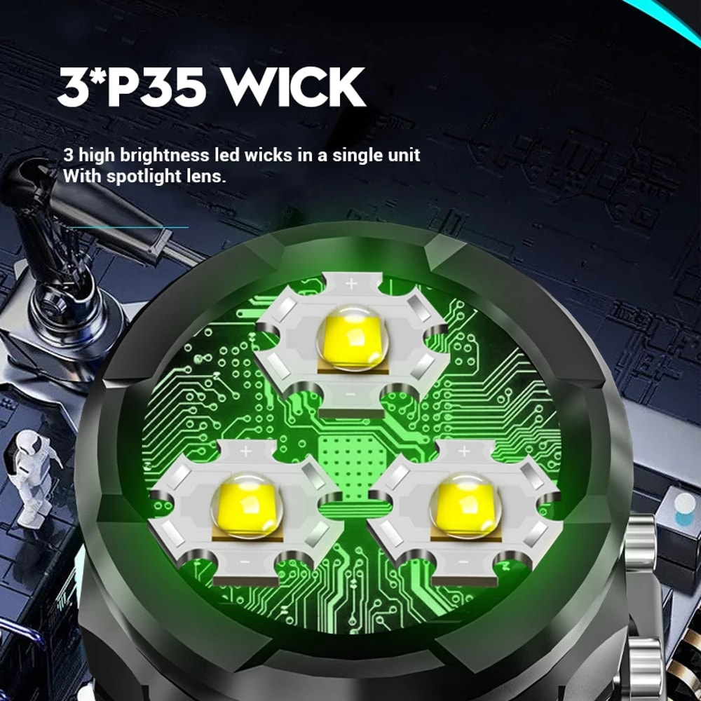 LED Super Bright Handheld Flashlight HighQuality Rechargeable USB Torch Waterproof With CAP CLIP Fo 2