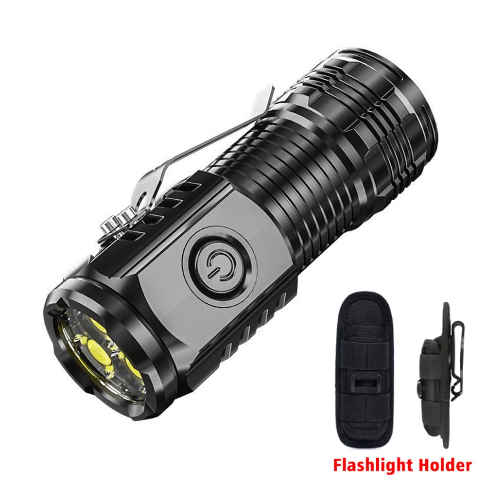 LED Super Bright Handheld Flashlight HighQuality Rechargeable USB Torch Waterproof With CAP CLIP Fo 7