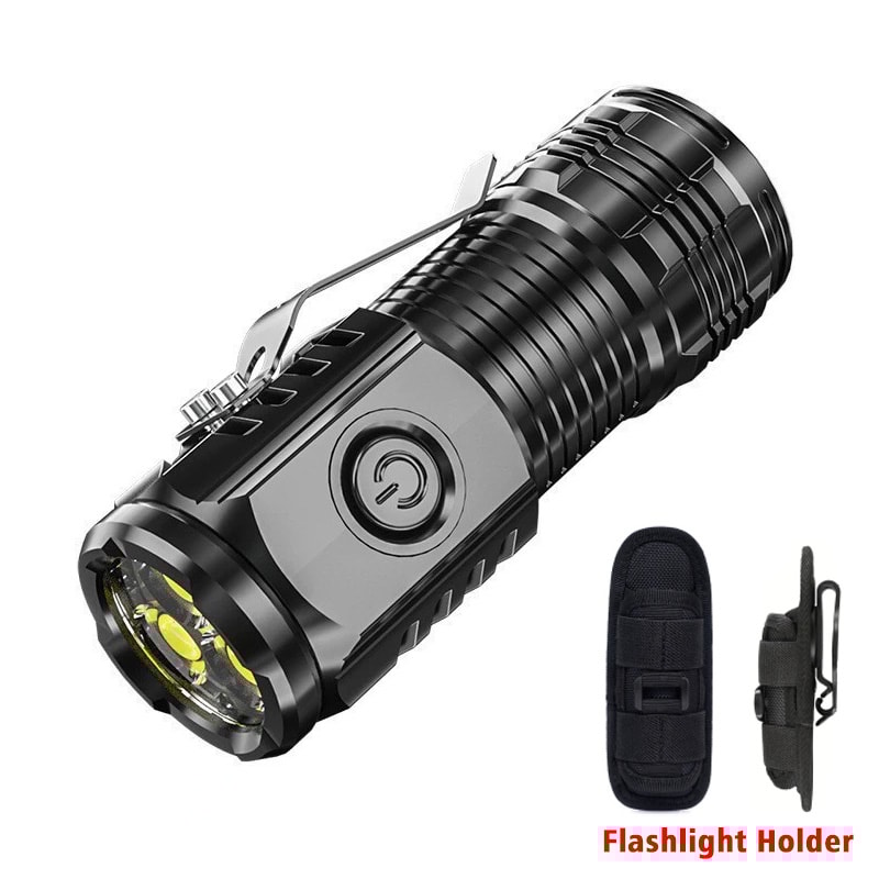 LED Super Bright Handheld Flashlight HighQuality Rechargeable USB Torch Waterproof With CAP CLIP Fo 7