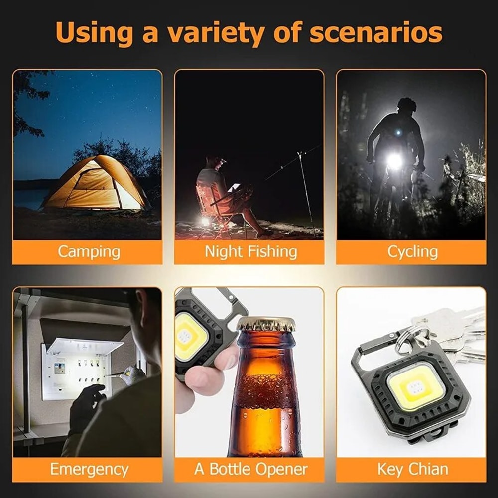 AmmToo Mini LED Flashlight With Magnetic COB Outdoor Camping Light Lumens Modes USB Rechargeable 3