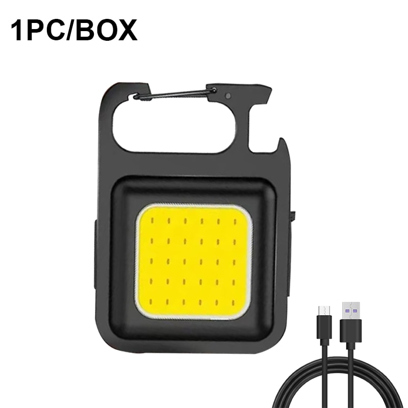 Mini LED Rechargeable Flashlight High Power Torch with Keychain for Camping, Self Defense, and Work