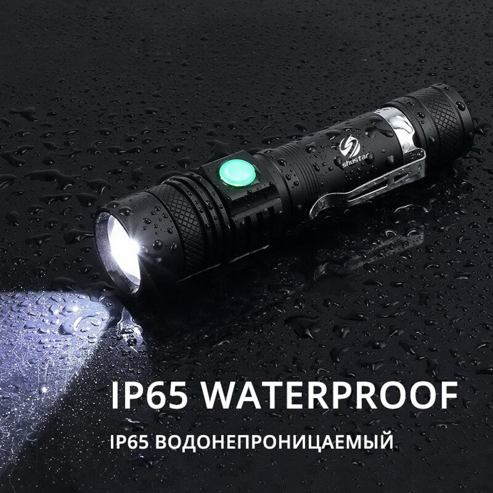High Power Zoomable LED Flashlight Waterproof Camping Torch With USB Charging 4