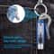 Mini Keychain LED Flashlight USB Rechargeable, Waterproof, Red & Blue Warning Lights, Perfect for Camping & Fishing
