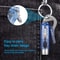 Mini Keychain LED Flashlight USB Rechargeable, Waterproof, Red & Blue Warning Lights, Perfect for Camping & Fishing