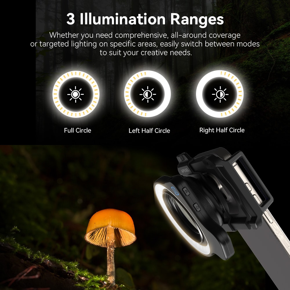Macro Lens Ring Light with Light Modes High-Power Fill Light for Precise Photography