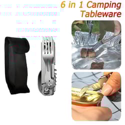 multifunctional cutlery set portable outdoor tableware for camping, hiking, and travel