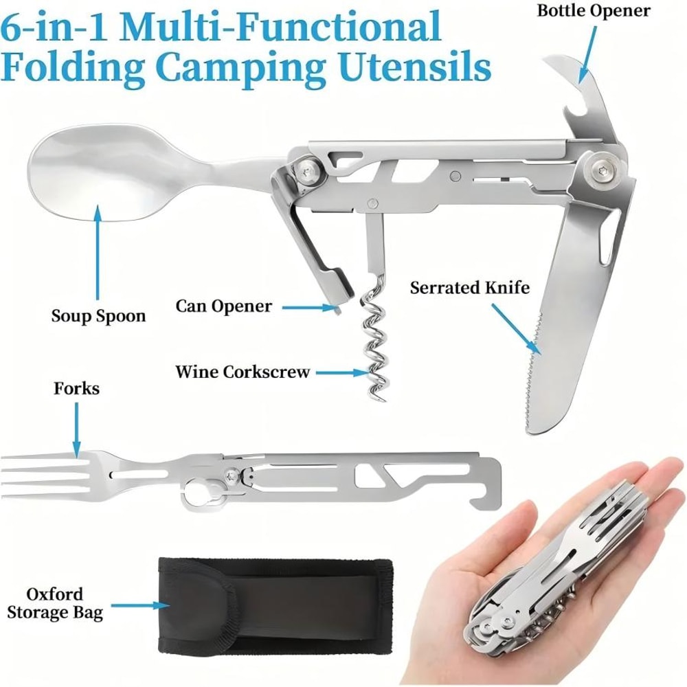 Multifunctional Cutlery Set Portable Outdoor Tableware for Camping, Hiking, and Travel