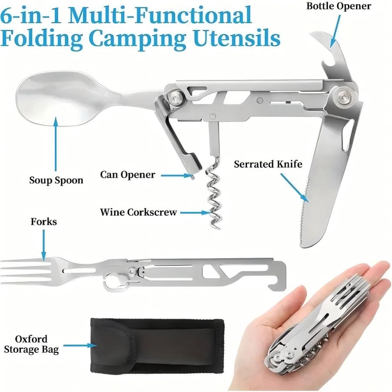 Multifunctional Cutlery Set Portable Outdoor Tableware for Camping, Hiking, and Travel