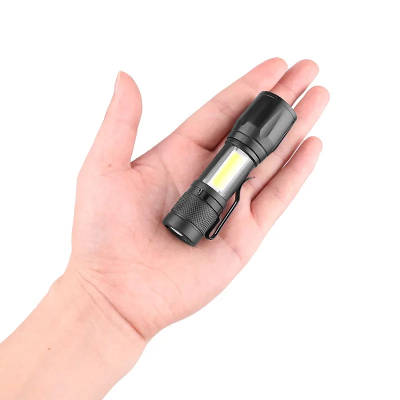 Mini LED Flashlight COB XPE Portable Torch USB Charging Camping Lantern With Zoomable Focus And Pen