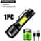 Mini LED Flashlight COB XPE Portable Torch USB Charging Camping Lantern With Zoomable Focus And Pen